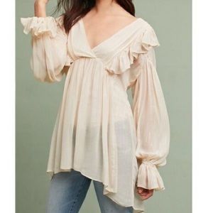 Anthropologie Maeve Wynne Ruffle Tunic Size 8